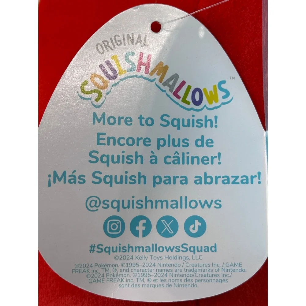 Pokemon Squishmallows Fuecoco Plush 10 Inch Red Fire Crocodile Jazwares‎ 2024